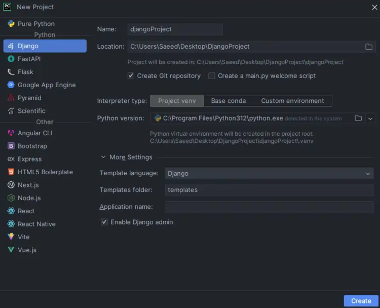 install-django-pycharm